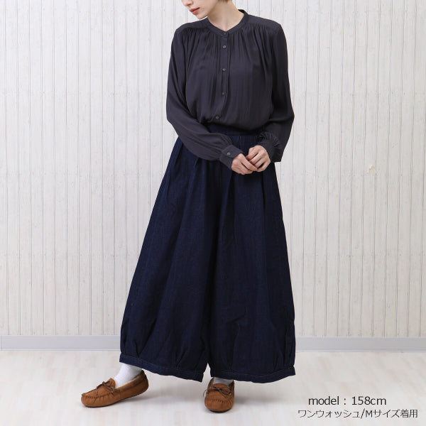 デニム パンツ バルーン ピエロ キュロット ワイド