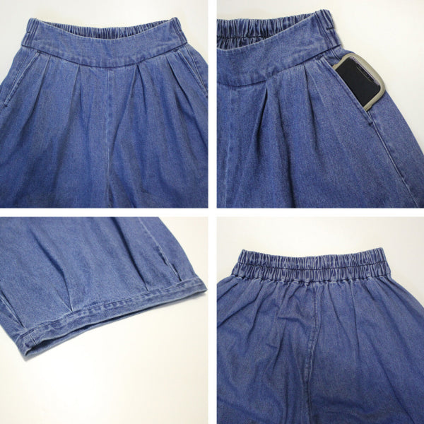 デニム パンツ バルーン ピエロ キュロット ワイド